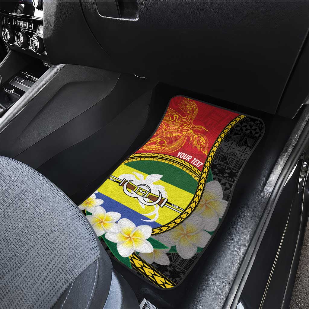 Personalised PNG Morobe Provins Car Mats Papua New Guinea Plumeria Melanesian Pattern - Polynesian Pride