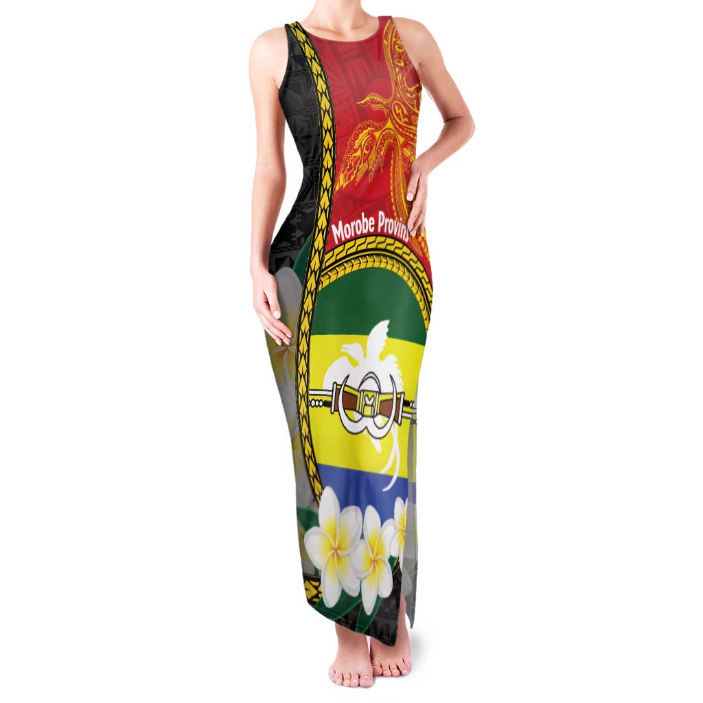 Personalised PNG Morobe Provins Family Matching Tank Maxi Dress and Hawaiian Shirt Papua New Guinea Plumeria Melanesian Pattern - Polynesian Pride