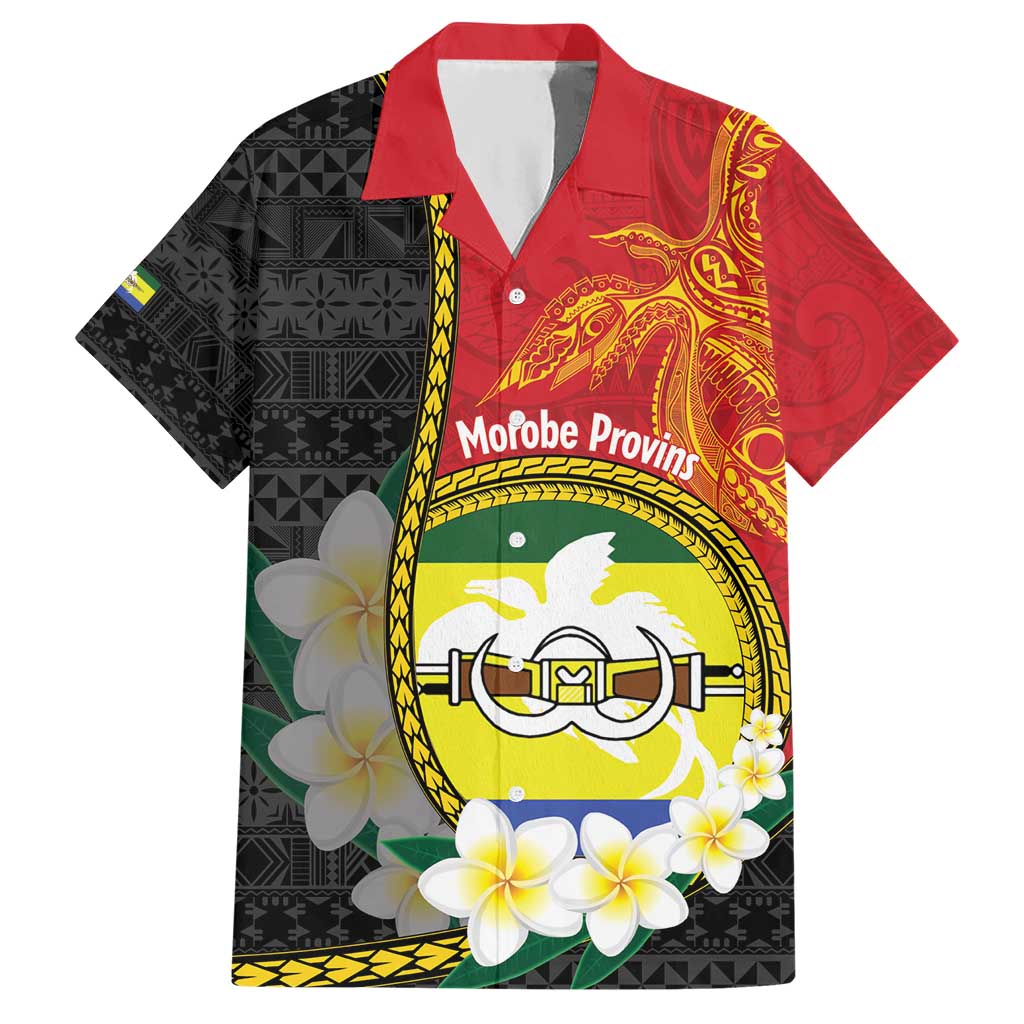 Personalised PNG Morobe Provins Hawaiian Shirt Papua New Guinea Plumeria Melanesian Pattern - Polynesian Pride
