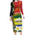 Personalised PNG Morobe Provins Long Sleeve Bodycon Dress Papua New Guinea Plumeria Melanesian Pattern - Polynesian Pride