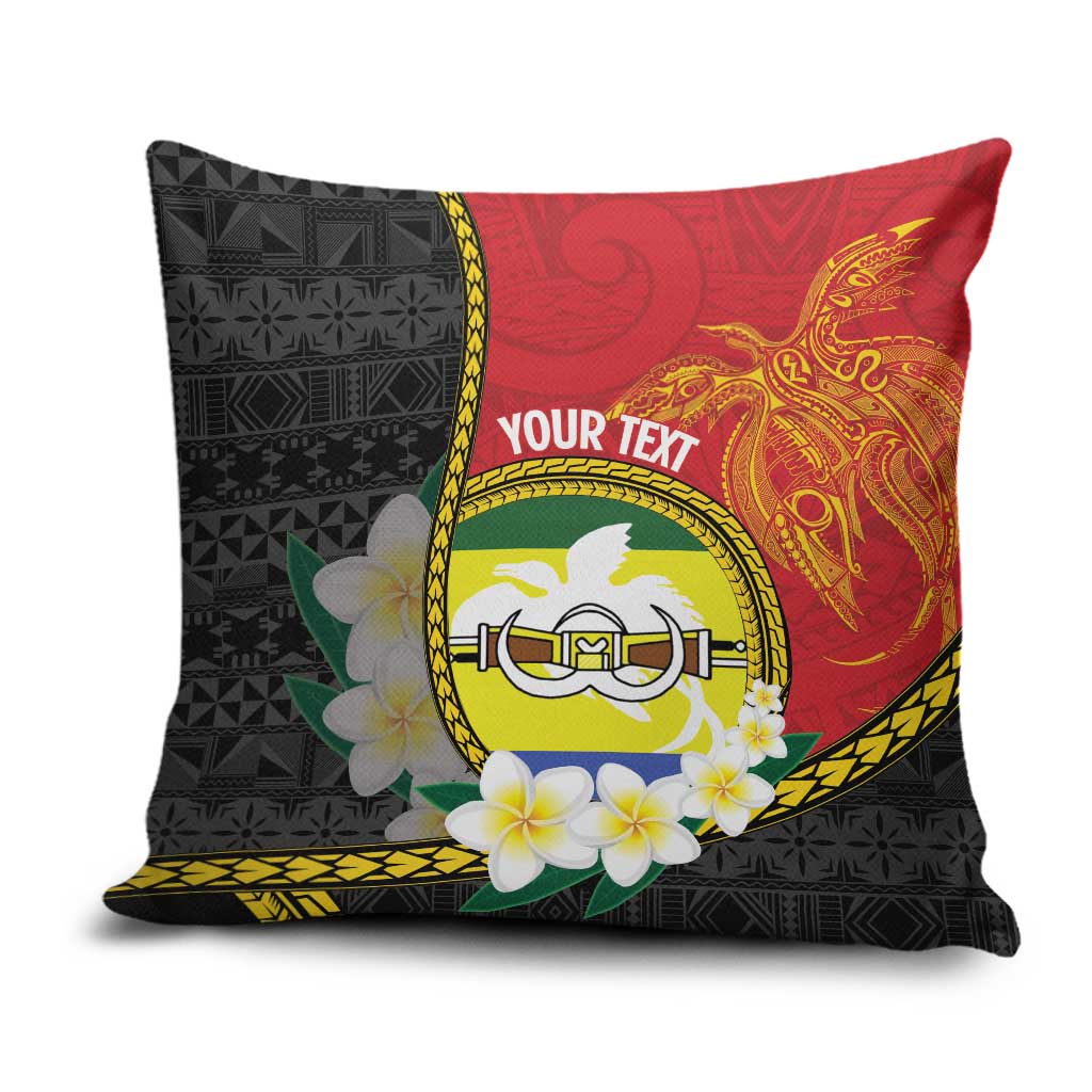 Personalised PNG Morobe Provins Pillow Cover Papua New Guinea Plumeria Melanesian Pattern - Polynesian Pride
