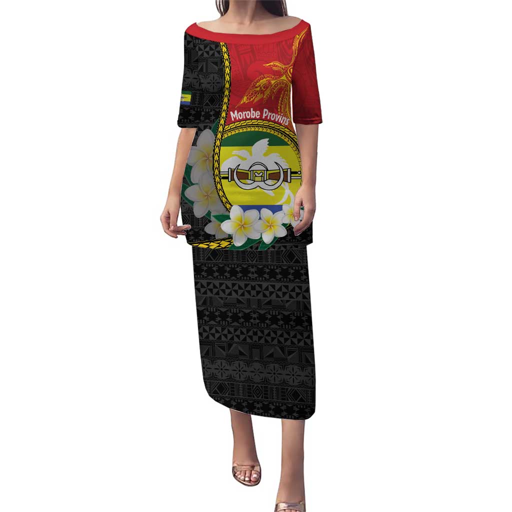 Personalised PNG Morobe Provins Puletasi Papua New Guinea Plumeria Melanesian Pattern - Polynesian Pride