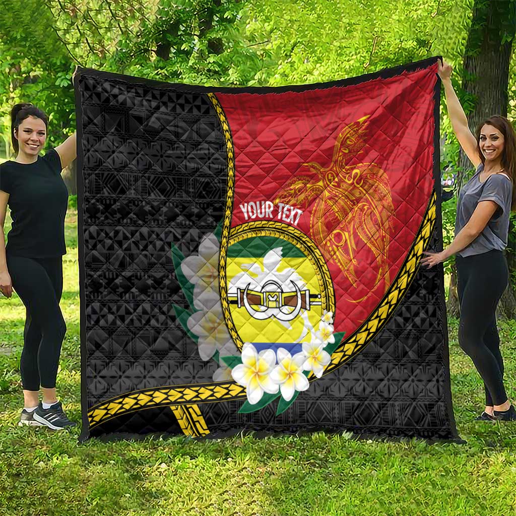 Personalised PNG Morobe Provins Quilt Papua New Guinea Plumeria Melanesian Pattern - Polynesian Pride