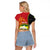 Personalised PNG Morobe Provins Raglan Cropped T Shirt Papua New Guinea Plumeria Melanesian Pattern - Polynesian Pride