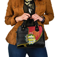 Personalised PNG Morobe Provins Shoulder Handbag Papua New Guinea Plumeria Melanesian Pattern - Polynesian Pride