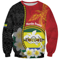 Personalised PNG Morobe Provins Sweatshirt Papua New Guinea Plumeria Melanesian Pattern - Polynesian Pride