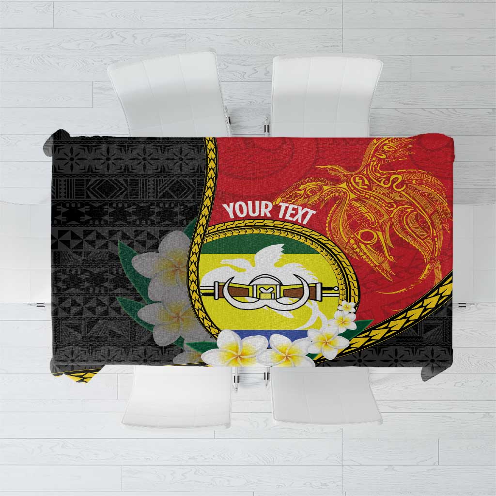 Personalised PNG Morobe Provins Tablecloth Papua New Guinea Plumeria Melanesian Pattern - Polynesian Pride