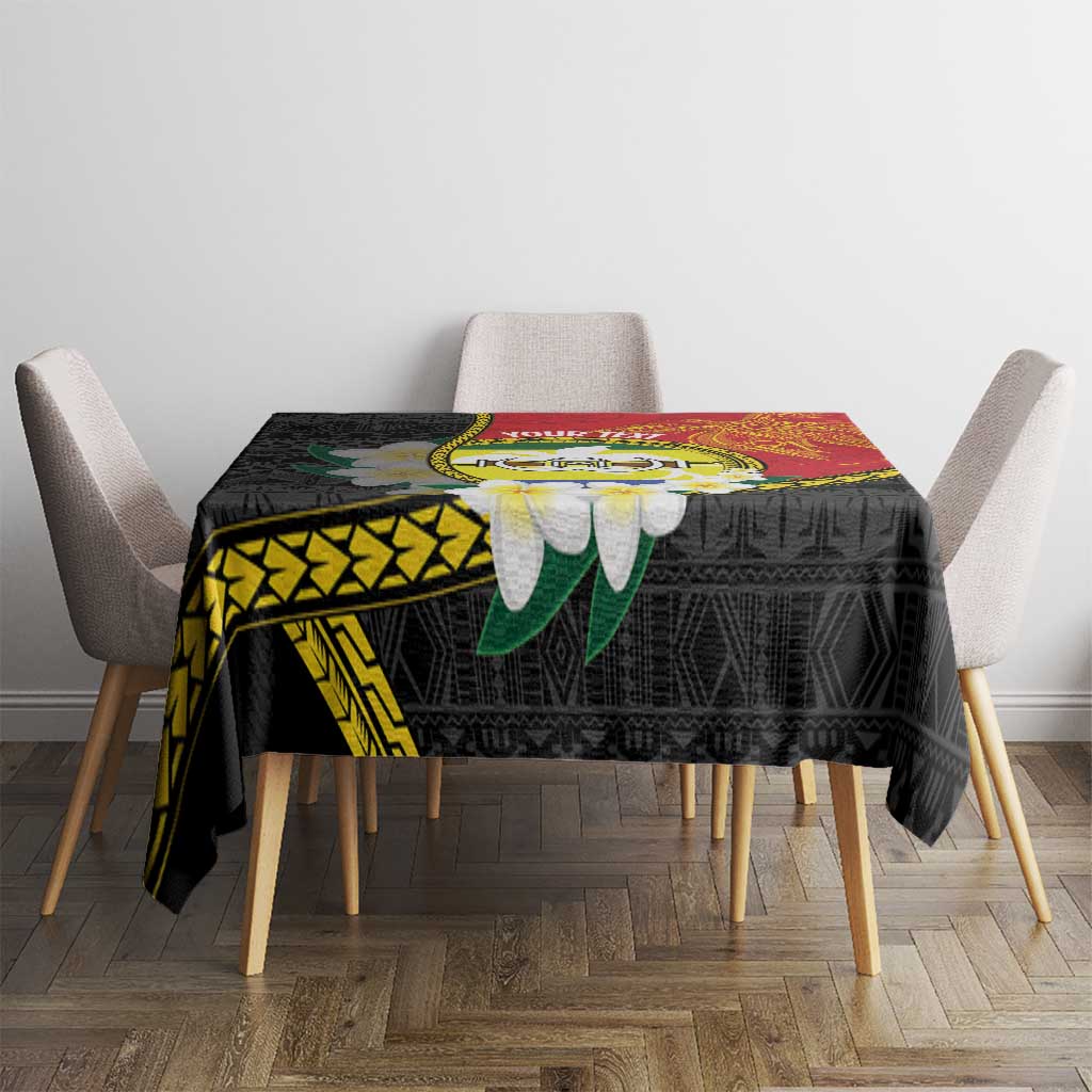 Personalised PNG Morobe Provins Tablecloth Papua New Guinea Plumeria Melanesian Pattern - Polynesian Pride