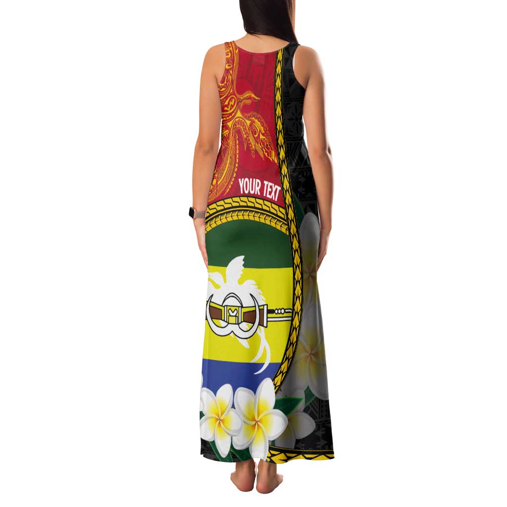 Personalised PNG Morobe Provins Tank Maxi Dress Papua New Guinea Plumeria Melanesian Pattern - Polynesian Pride