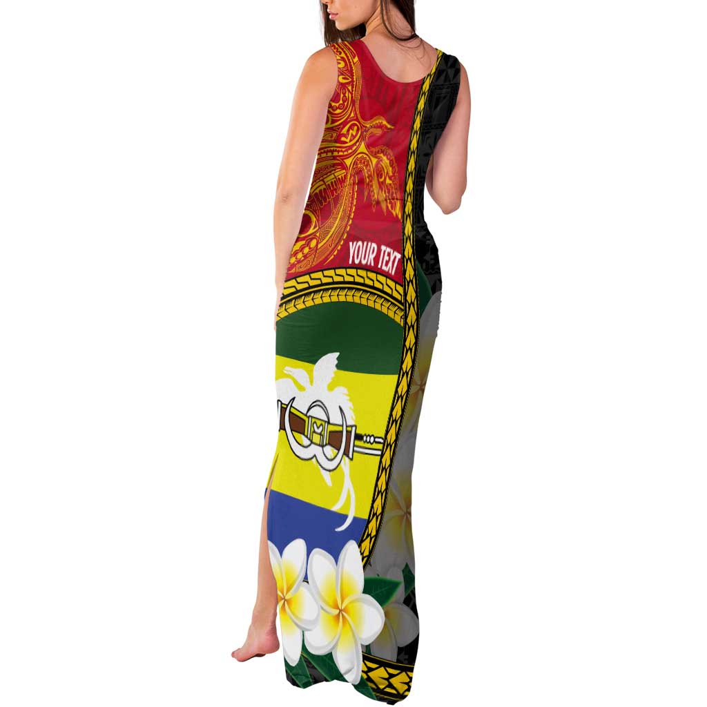 Personalised PNG Morobe Provins Tank Maxi Dress Papua New Guinea Plumeria Melanesian Pattern - Polynesian Pride