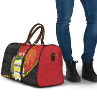 Personalised PNG Morobe Provins Travel Bag Papua New Guinea Plumeria Melanesian Pattern - Polynesian Pride
