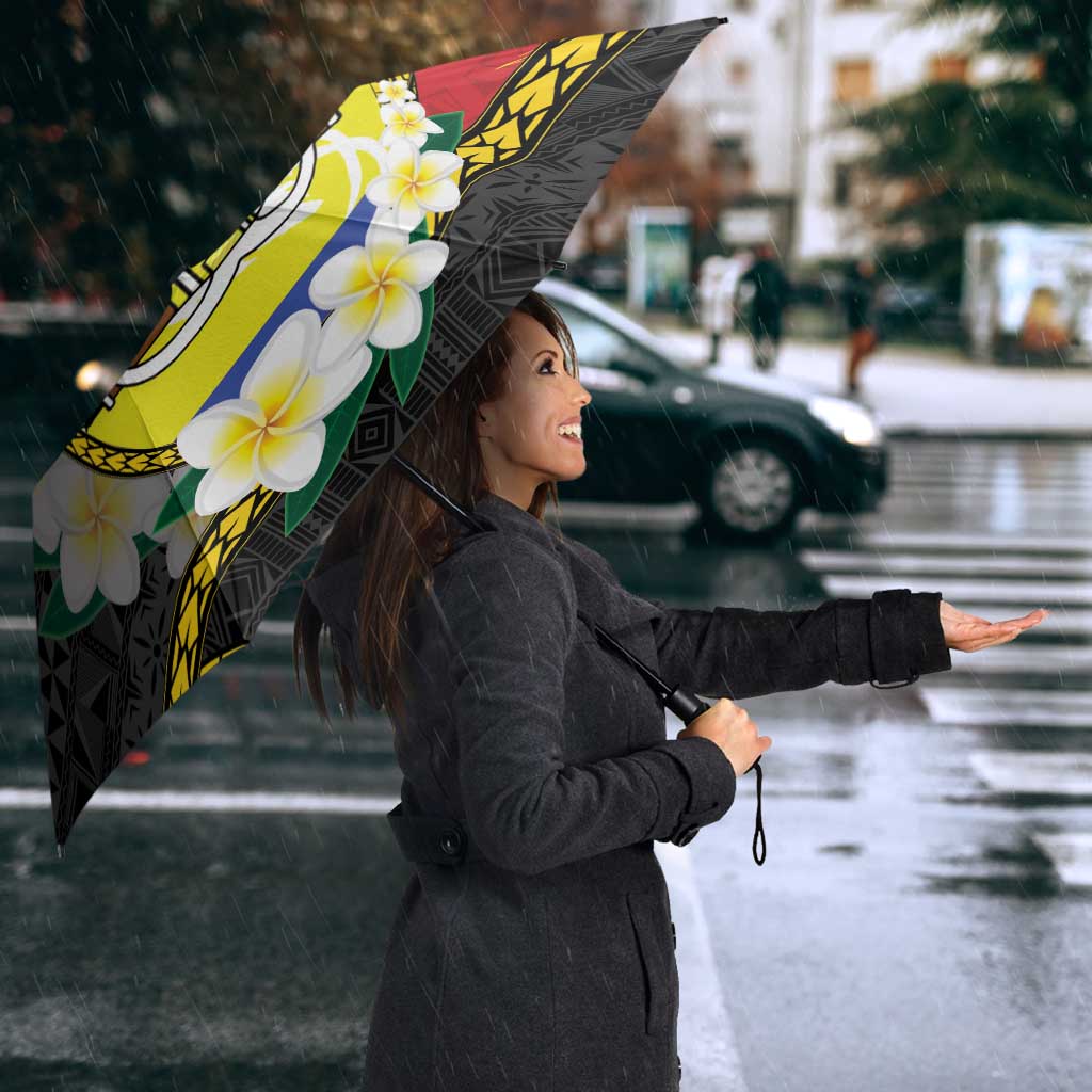 Personalised PNG Morobe Provins Umbrella Papua New Guinea Plumeria Melanesian Pattern - Polynesian Pride