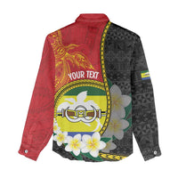 Personalised PNG Morobe Provins Women Casual Shirt Papua New Guinea Plumeria Melanesian Pattern - Polynesian Pride