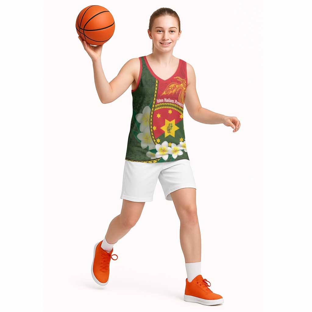 Personalised PNG Isten Hailans Provins Basketball Jersey Papua New Guinea Plumeria Melanesian Pattern LT14 - Polynesian Pride
