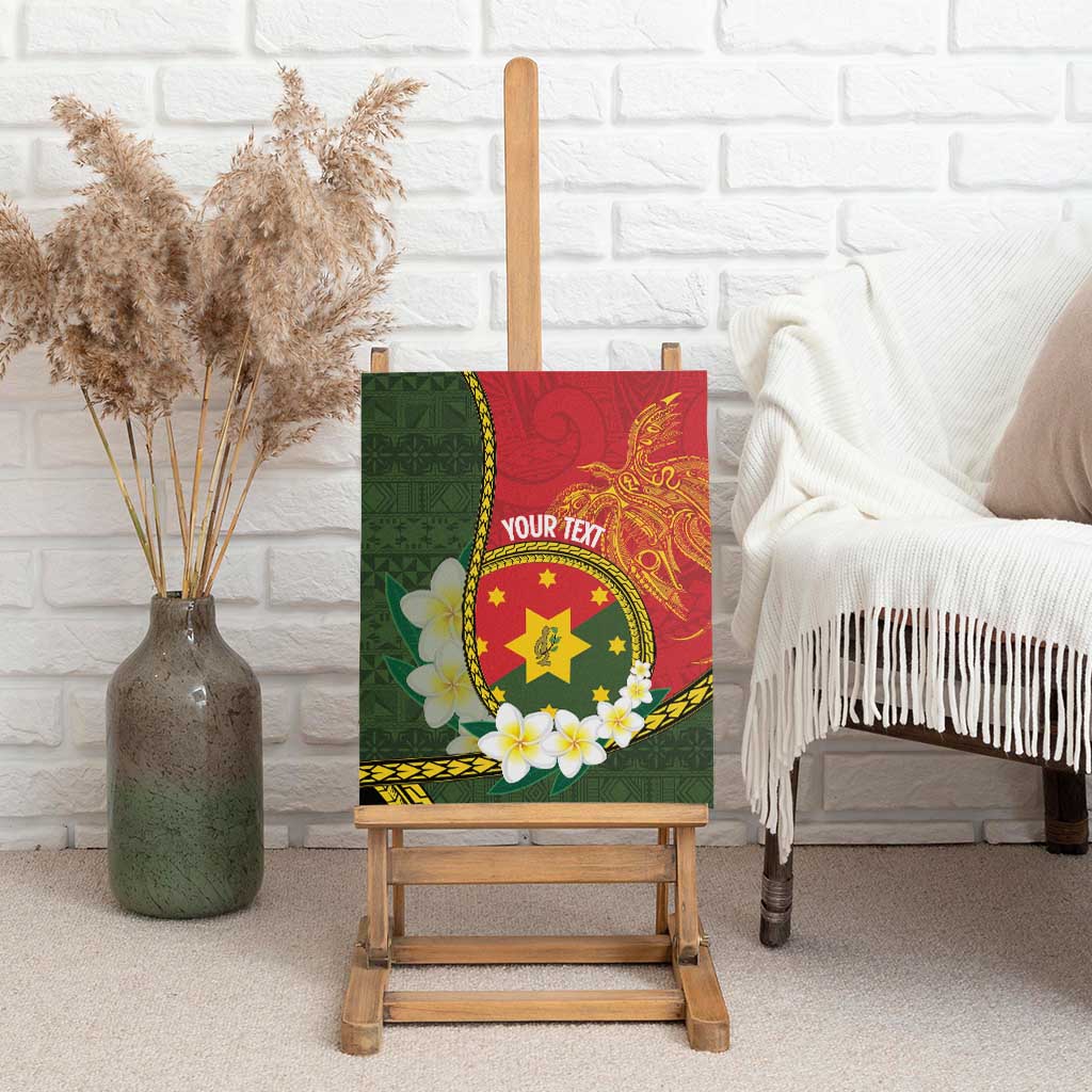 Personalised PNG Isten Hailans Provins Canvas Wall Art Papua New Guinea Plumeria Melanesian Pattern - Polynesian Pride