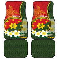 Personalised PNG Isten Hailans Provins Car Mats Papua New Guinea Plumeria Melanesian Pattern - Polynesian Pride