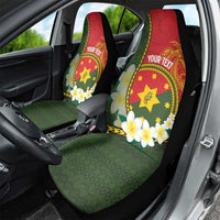 Personalised PNG Isten Hailans Provins Car Seat Cover Papua New Guinea Plumeria Melanesian Pattern LT14 - Polynesian Pride
