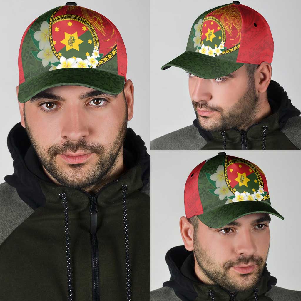 PNG Isten Hailans Provins Classic Cap Papua New Guinea Plumeria Melanesian Pattern - Polynesian Pride