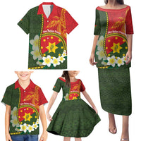 Personalised PNG Isten Hailans Provins Family Matching Puletasi and Hawaiian Shirt Papua New Guinea Plumeria Melanesian Pattern - Polynesian Pride