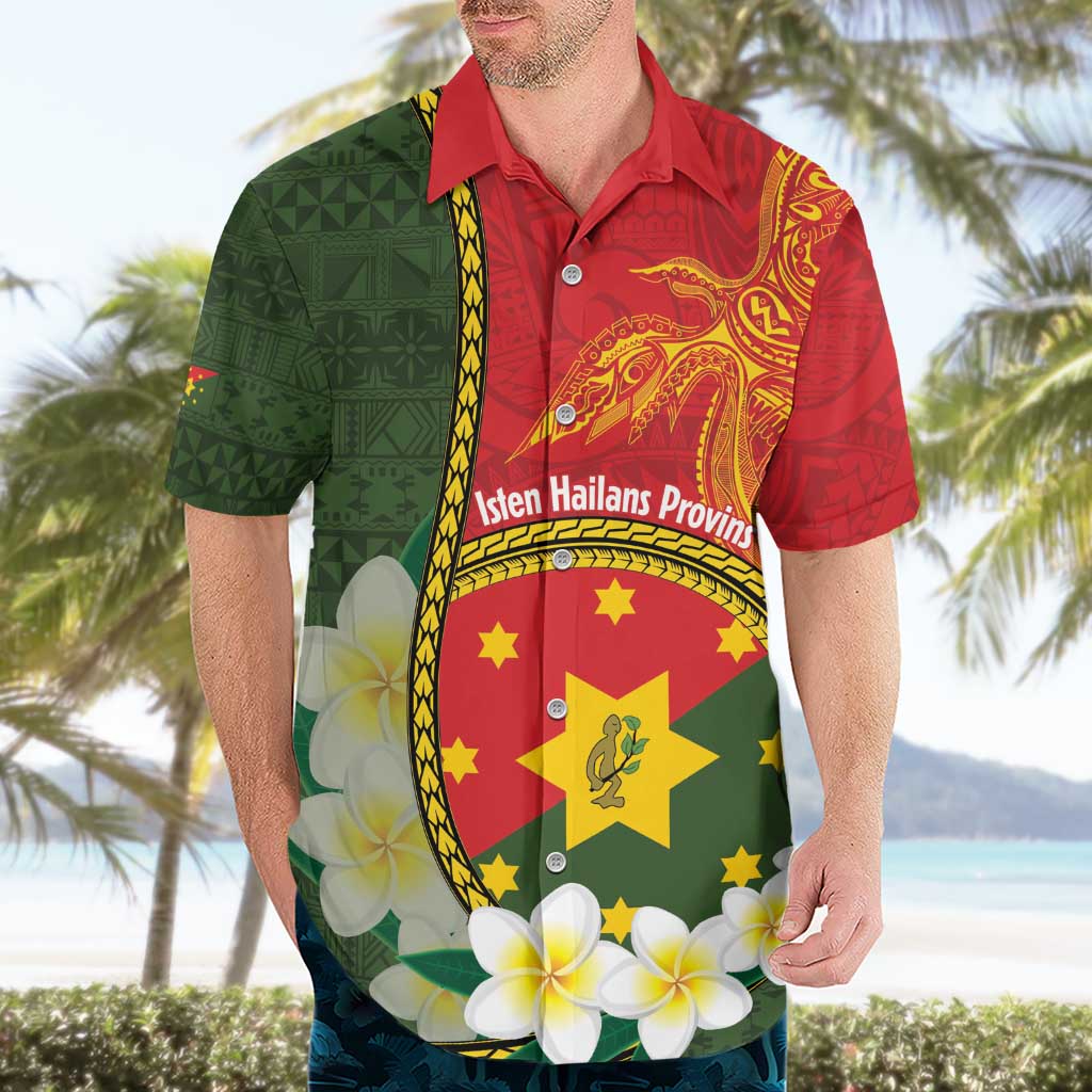 Personalised PNG Isten Hailans Provins Hawaiian Shirt Papua New Guinea Plumeria Melanesian Pattern - Polynesian Pride
