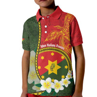 Personalised PNG Isten Hailans Provins Kid Polo Shirt Papua New Guinea Plumeria Melanesian Pattern - Polynesian Pride