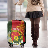 Personalised PNG Isten Hailans Provins Luggage Cover Papua New Guinea Plumeria Melanesian Pattern - Polynesian Pride