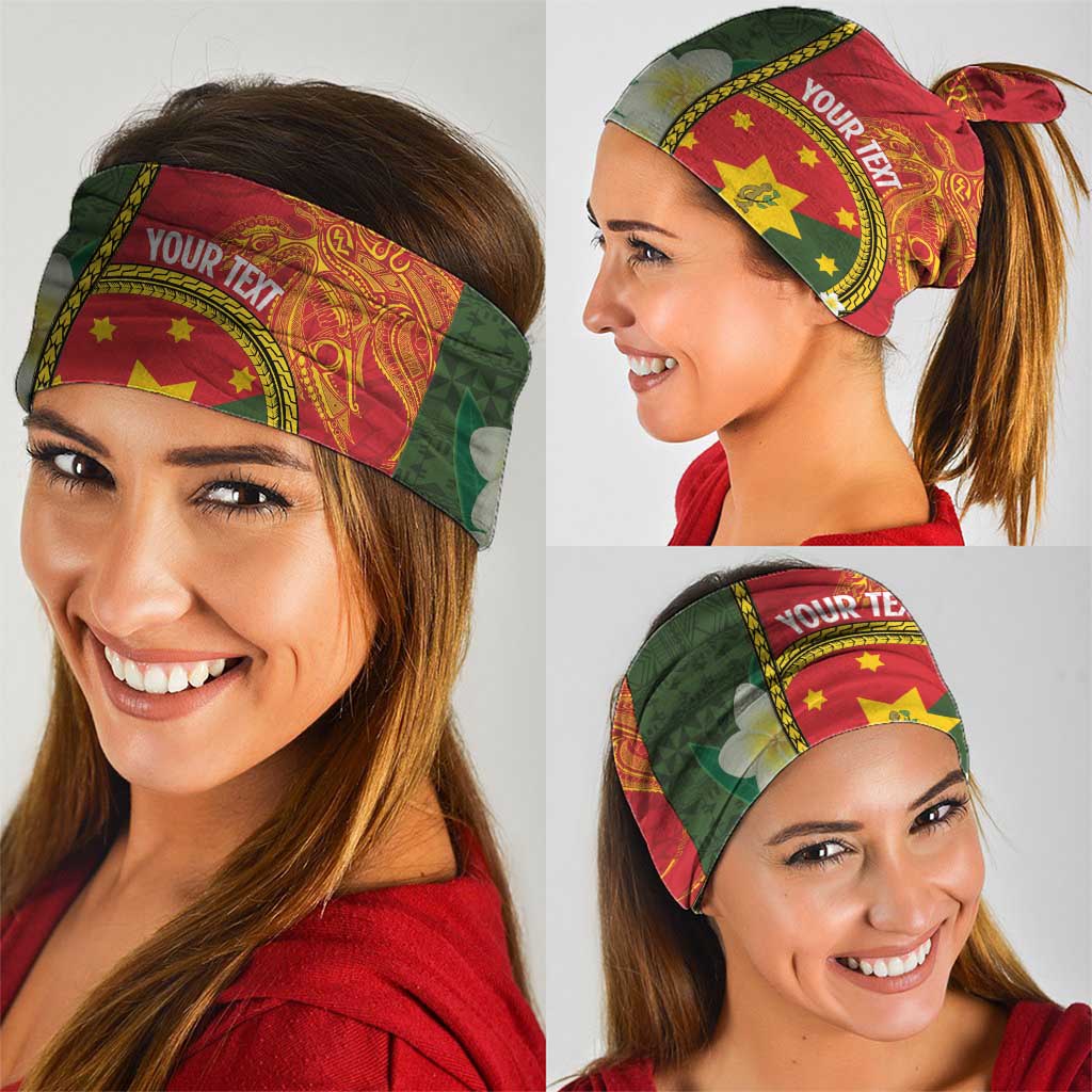 PNG Isten Hailans Provins Neck Gaiter Papua New Guinea Plumeria Melanesian Pattern LT14