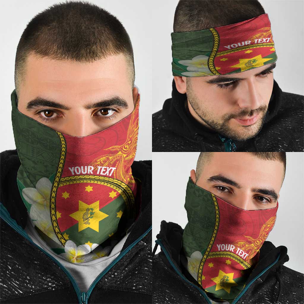 PNG Isten Hailans Provins Neck Gaiter Papua New Guinea Plumeria Melanesian Pattern LT14