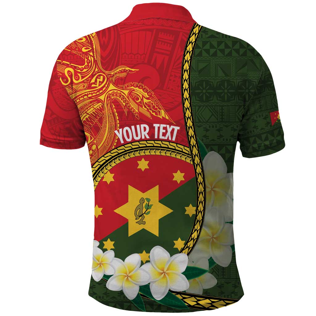 Personalised PNG Isten Hailans Provins Polo Shirt Papua New Guinea Plumeria Melanesian Pattern - Polynesian Pride