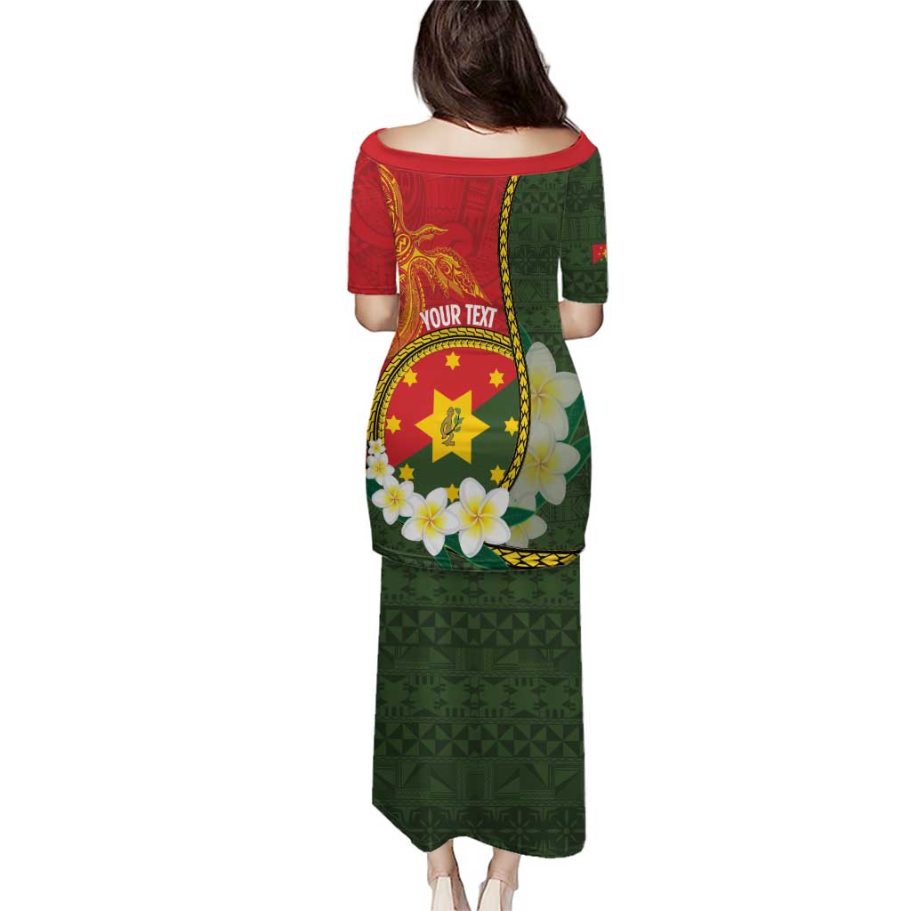 Personalised PNG Isten Hailans Provins Puletasi Papua New Guinea Plumeria Melanesian Pattern - Polynesian Pride