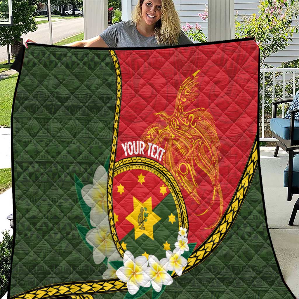 Personalised PNG Isten Hailans Provins Quilt Papua New Guinea Plumeria Melanesian Pattern - Polynesian Pride