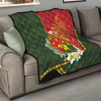 Personalised PNG Isten Hailans Provins Quilt Papua New Guinea Plumeria Melanesian Pattern - Polynesian Pride