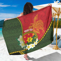 Personalised PNG Isten Hailans Provins Sarong Papua New Guinea Plumeria Melanesian Pattern - Polynesian Pride
