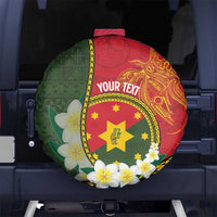 Personalised PNG Isten Hailans Provins Spare Tire Cover Papua New Guinea Plumeria Melanesian Pattern - Polynesian Pride