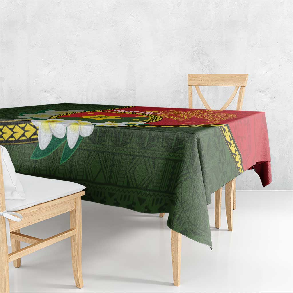 Personalised PNG Isten Hailans Provins Tablecloth Papua New Guinea Plumeria Melanesian Pattern - Polynesian Pride