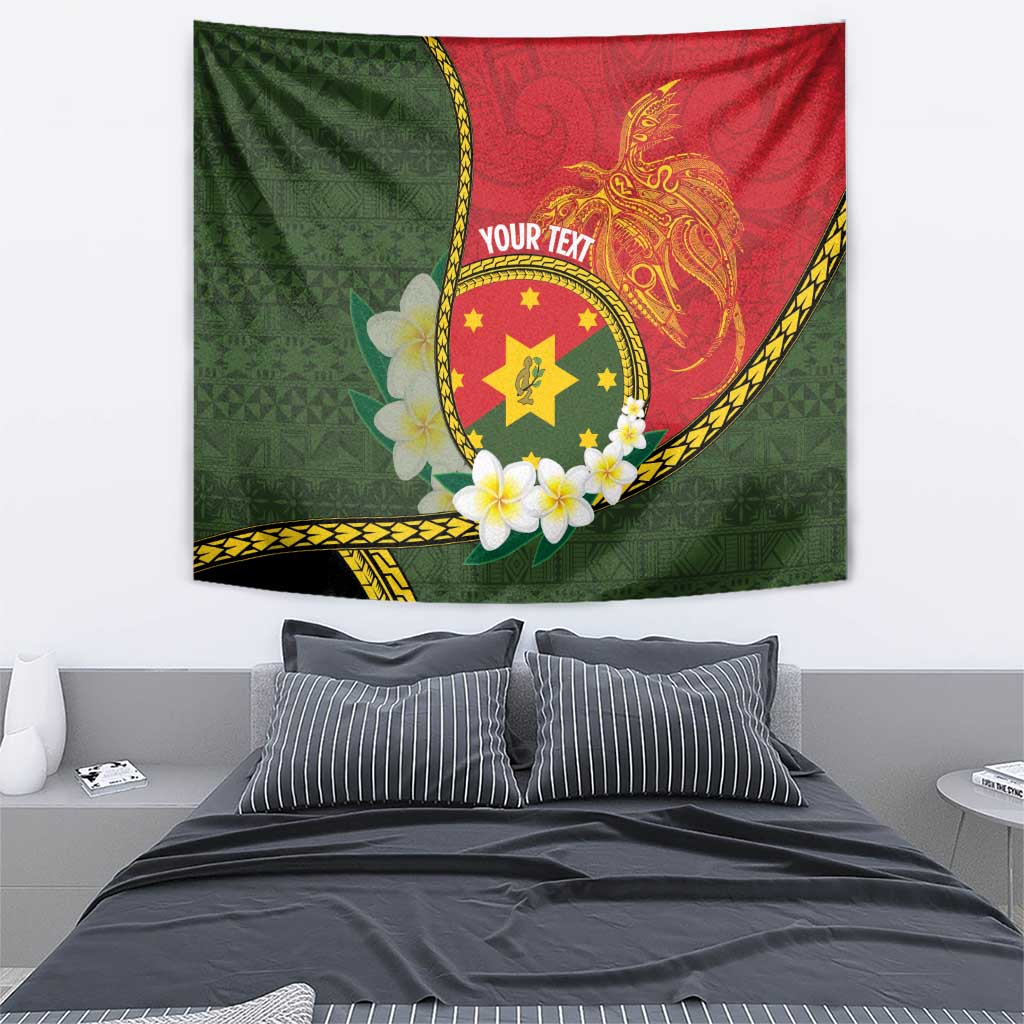 Personalised PNG Isten Hailans Provins Tapestry Papua New Guinea Plumeria Melanesian Pattern - Polynesian Pride