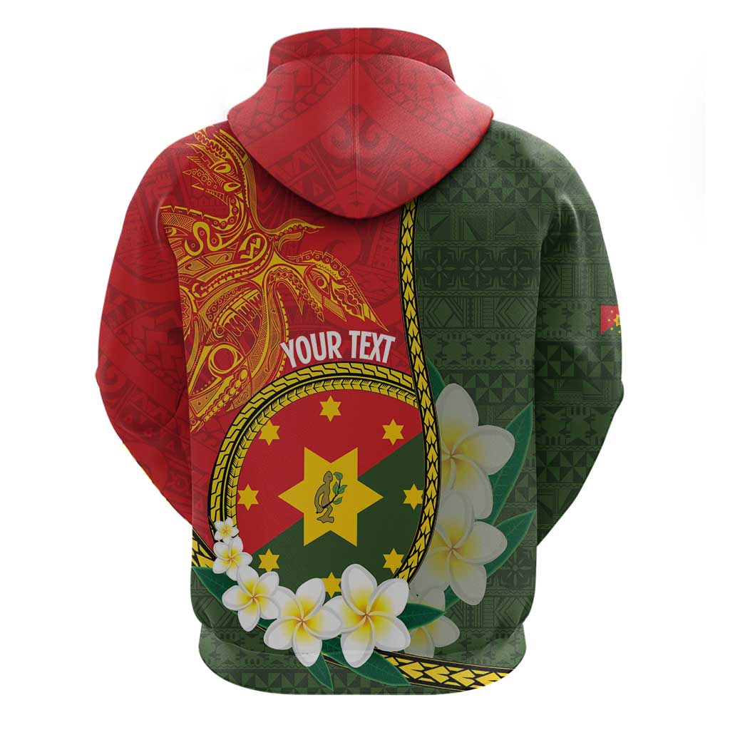 Personalised PNG Isten Hailans Provins Zip Hoodie Papua New Guinea Plumeria Melanesian Pattern LT14 - Polynesian Pride