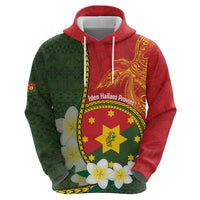 Personalised PNG Isten Hailans Provins Zip Hoodie Papua New Guinea Plumeria Melanesian Pattern LT14 - Polynesian Pride
