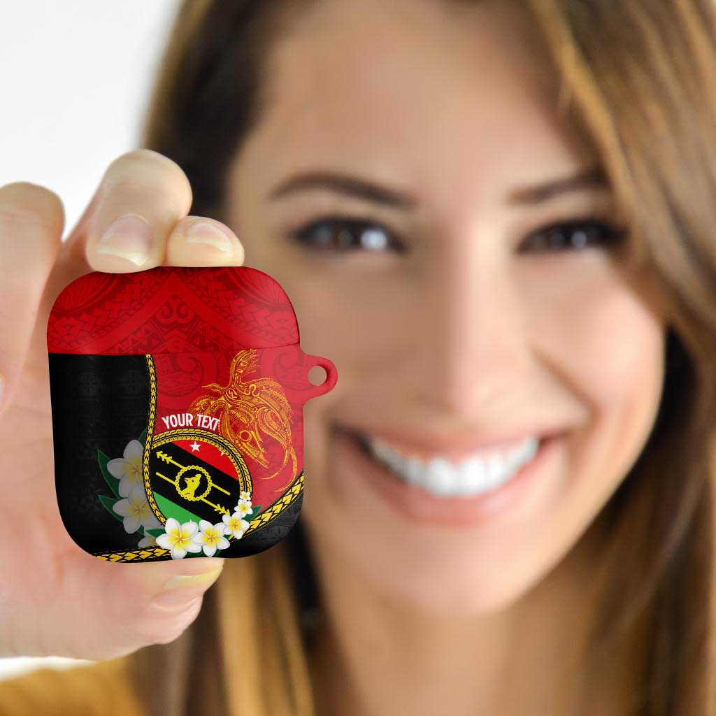Personalised PNG Sauten Hailans AirPods Case Papua New Guinea Plumeria Melanesian Pattern - Polynesian Pride
