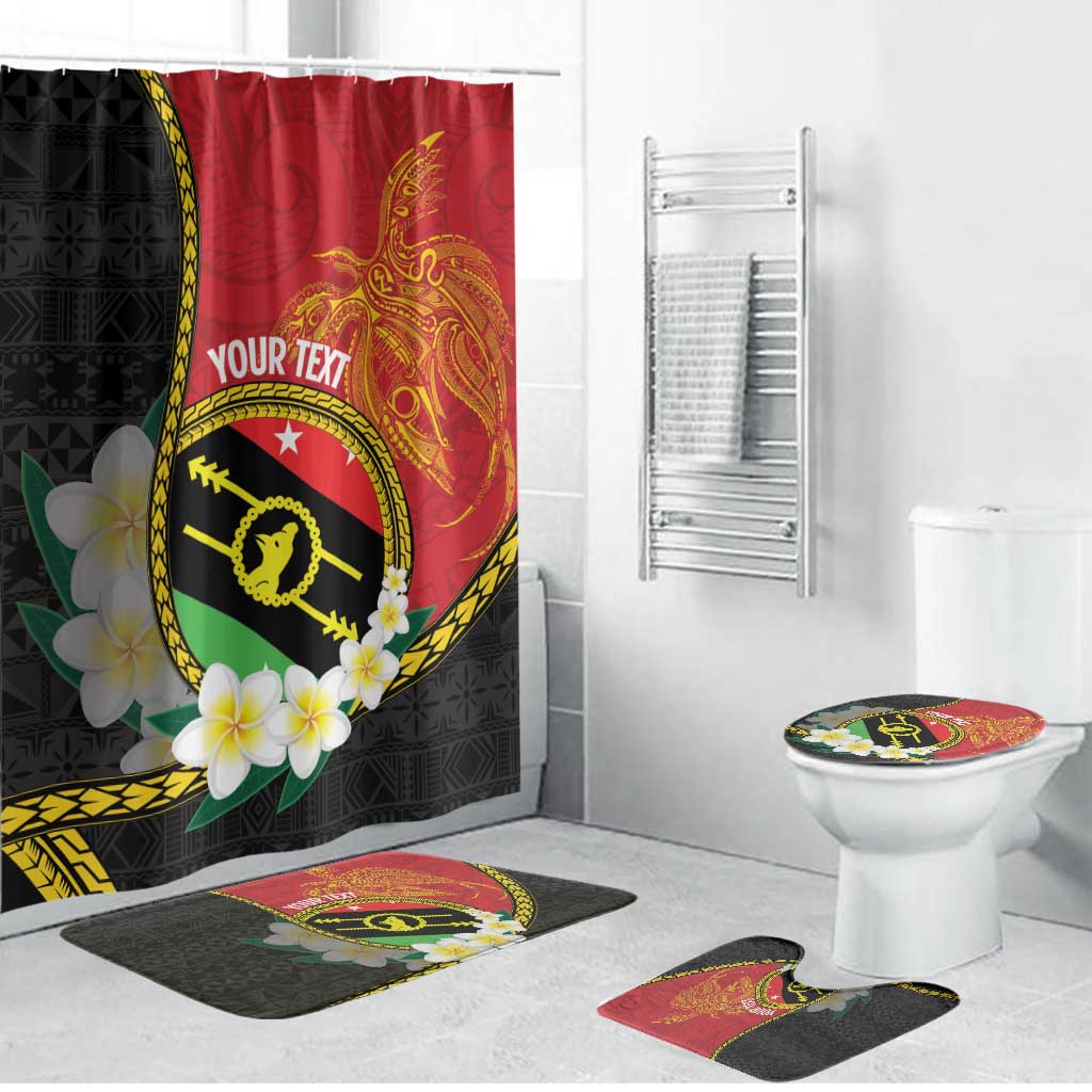 Personalised PNG Sauten Hailans Bathroom Set Papua New Guinea Plumeria Melanesian Pattern - Polynesian Pride