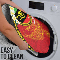 Personalised PNG Sauten Hailans Bathroom Set Papua New Guinea Plumeria Melanesian Pattern - Polynesian Pride