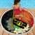 Personalised PNG Sauten Hailans Beach Blanket Papua New Guinea Plumeria Melanesian Pattern - Polynesian Pride
