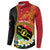 Personalised PNG Sauten Hailans Button Sweatshirt Papua New Guinea Plumeria Melanesian Pattern - Polynesian Pride