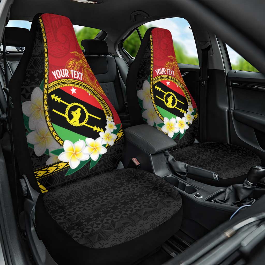 Personalised PNG Sauten Hailans Car Seat Cover Papua New Guinea Plumeria Melanesian Pattern - Polynesian Pride