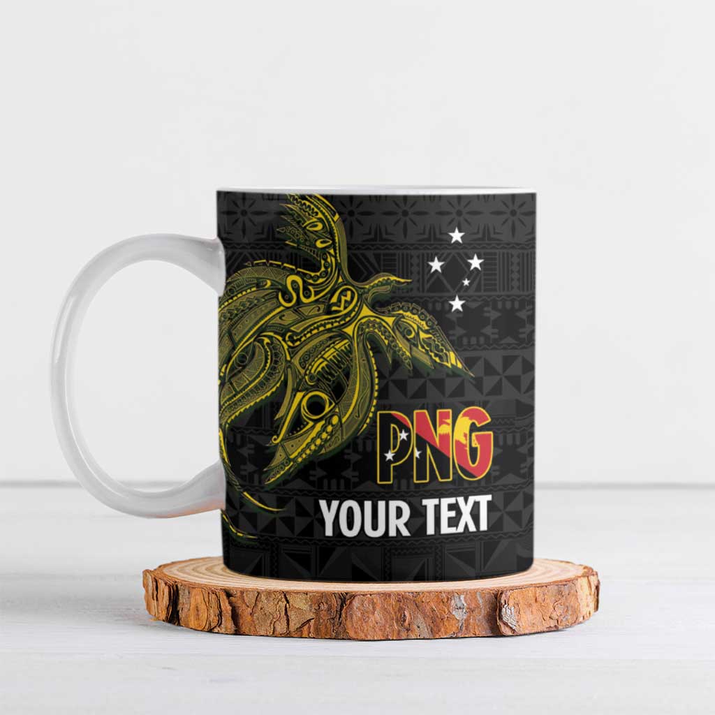 Personalised PNG Sauten Hailans Ceramic Mug Papua New Guinea Plumeria Melanesian Pattern - Polynesian Pride