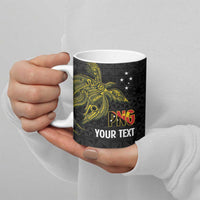 Personalised PNG Sauten Hailans Ceramic Mug Papua New Guinea Plumeria Melanesian Pattern - Polynesian Pride