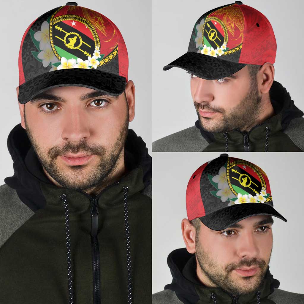 PNG Sauten Hailans Classic Cap Papua New Guinea Plumeria Melanesian Pattern - Polynesian Pride