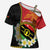 Personalised PNG Sauten Hailans Cross Shoulder Shirt Papua New Guinea Plumeria Melanesian Pattern - Polynesian Pride
