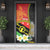 Personalised PNG Sauten Hailans Door Cover Papua New Guinea Plumeria Melanesian Pattern - Polynesian Pride