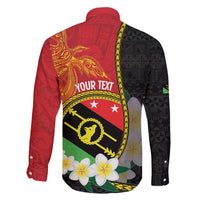 Personalised PNG Sauten Hailans Family Matching Short Sleeve Bodycon Dress and Hawaiian Shirt Papua New Guinea Plumeria Melanesian Pattern - Polynesian Pride